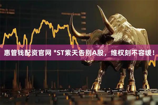 惠管钱配资官网 *ST紫天告别A股，维权刻不容缓！