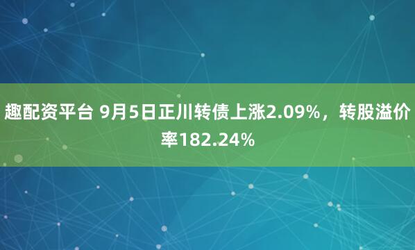 趣配资平台 9月5日正川转债上涨2.09%，转股溢价率182.24%
